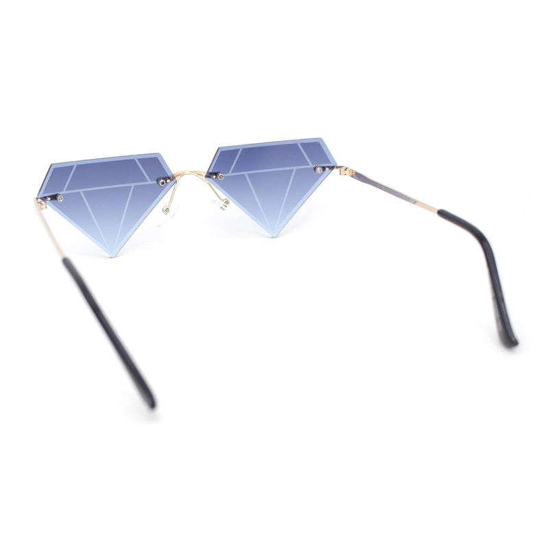 Kids Size Fun Bling Diamond Lens Rimless Party Shade Sunglasses