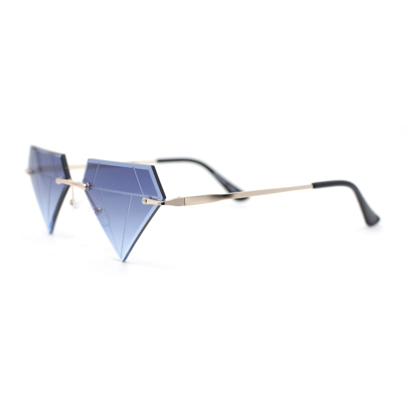 Kids Size Fun Bling Diamond Lens Rimless Party Shade Sunglasses