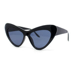 Womens Minimal Rounded Thick Plastic Retro Cat Eye Fashion Sunglasses