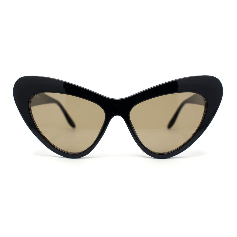 Womens Minimal Rounded Thick Plastic Retro Cat Eye Fashion Sunglasses