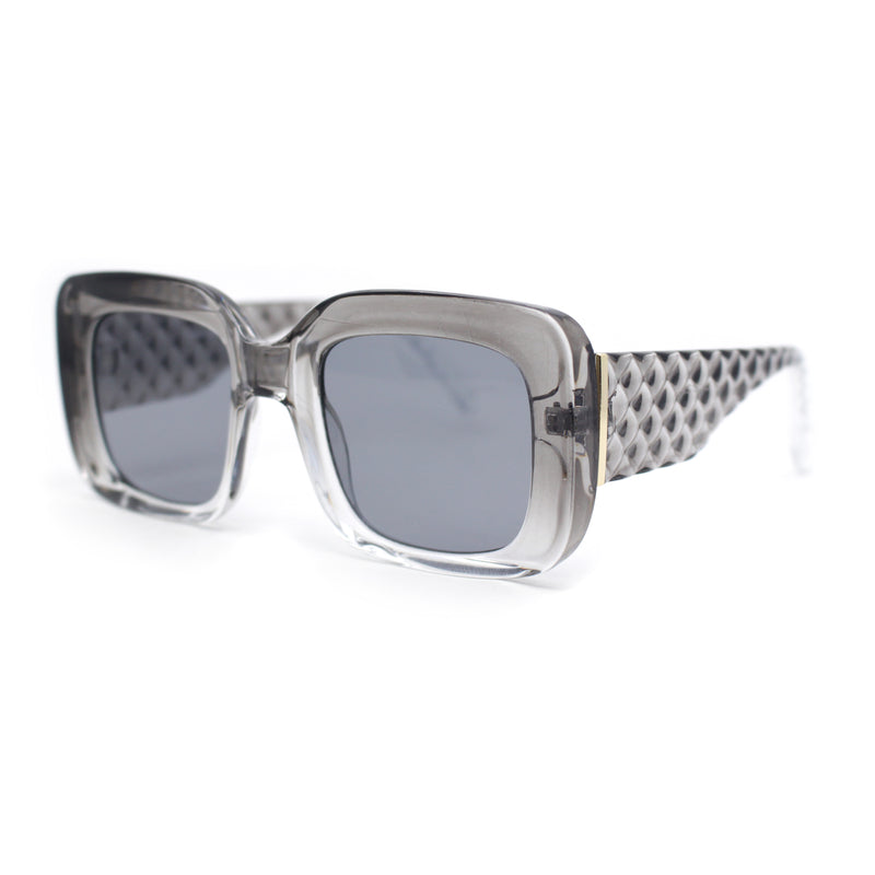 Womens Thick Plastic Mod Diamond Arm Designer Rectangular Fashion Sunglasses