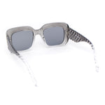 Womens Thick Plastic Mod Diamond Arm Designer Rectangular Fashion Sunglasses