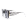 Womens Thick Plastic Mod Diamond Arm Designer Rectangular Fashion Sunglasses