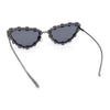 Womens Heavy Large Rhinestone Jewel Luxury Metal Rim Cat Eye Sunglasses