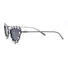 Womens Heavy Large Rhinestone Jewel Luxury Metal Rim Cat Eye Sunglasses