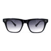 Womens Thick Rectangular Horn Rim Hipster Iconic Plastic Fashion Sunglasses