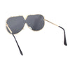 Luxurious Designer Shield Rimless Oversized Racer Metal Frame Mogul Sunglasses