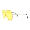 Luxurious Designer Shield Rimless Oversized Racer Metal Frame Mogul Sunglasses