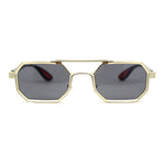 Trendy Micro Octagon Hipster Small Metal Rim Vintage Hustler Rectangle Sunglasses