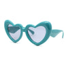 Iconic Womens Bubble Thick Valentines Heart Shape Plastic Fun Sunglasses