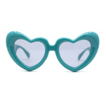 Iconic Womens Bubble Thick Valentines Heart Shape Plastic Fun Sunglasses