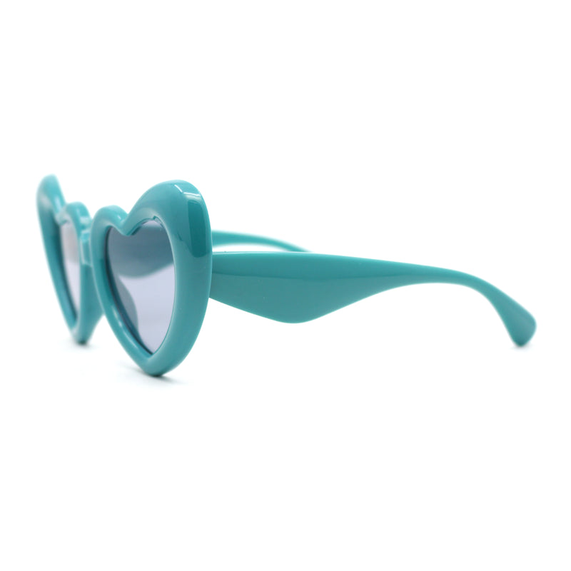 Iconic Womens Bubble Thick Valentines Heart Shape Plastic Fun Sunglasses