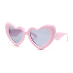 Iconic Womens Bubble Thick Valentines Heart Shape Plastic Fun Sunglasses