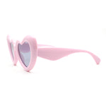 Iconic Womens Bubble Thick Valentines Heart Shape Plastic Fun Sunglasses