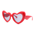 Iconic Womens Bubble Thick Valentines Heart Shape Plastic Fun Sunglasses