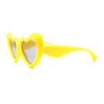 Iconic Womens Bubble Thick Valentines Heart Shape Plastic Fun Sunglasses