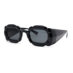 Womens Unique Cloud Shape Rectangular Mod Plastic Fashion Sunglasses