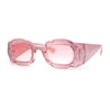 Womens Unique Cloud Shape Rectangular Mod Plastic Fashion Sunglasses