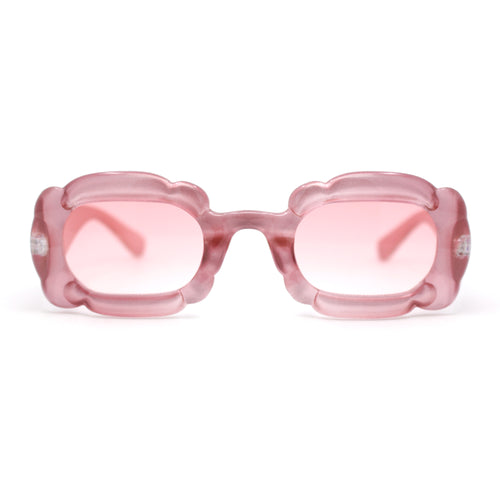 Womens Unique Cloud Shape Rectangular Mod Plastic Fashion Sunglasses