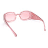 Womens Unique Cloud Shape Rectangular Mod Plastic Fashion Sunglasses