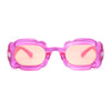 Womens Unique Cloud Shape Rectangular Mod Plastic Fashion Sunglasses