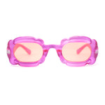 Womens Unique Cloud Shape Rectangular Mod Plastic Fashion Sunglasses