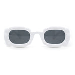 Womens Unique Cloud Shape Rectangular Mod Plastic Fashion Sunglasses