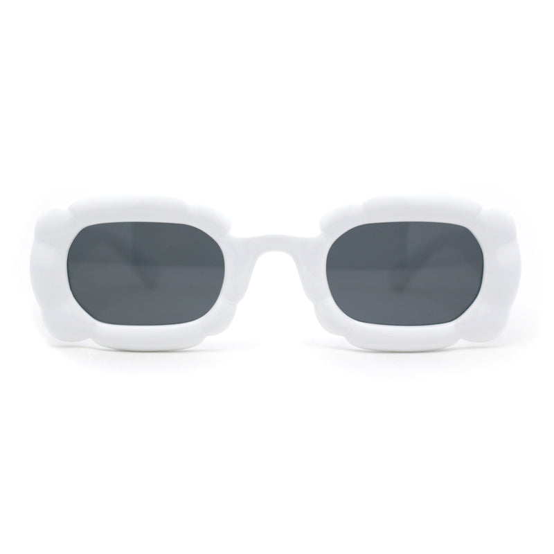 Womens Unique Cloud Shape Rectangular Mod Plastic Fashion Sunglasses