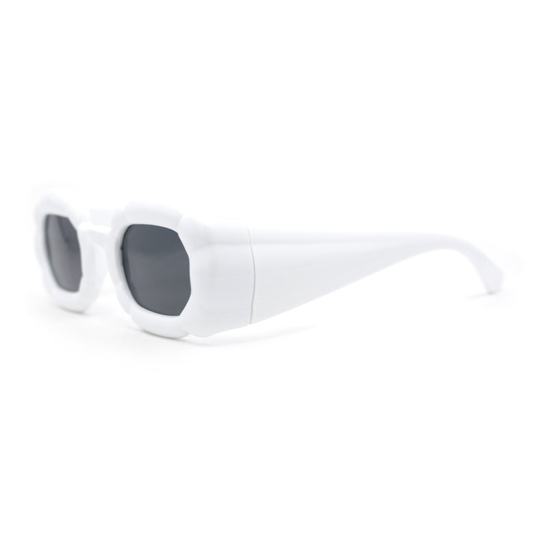 Womens Unique Cloud Shape Rectangular Mod Plastic Fashion Sunglasses