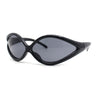 Womens Oval Tear Drop Retro Thin Plastic Trendy 90s Sport Sunglasses