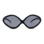 Womens Oval Tear Drop Retro Thin Plastic Trendy 90s Sport Sunglasses