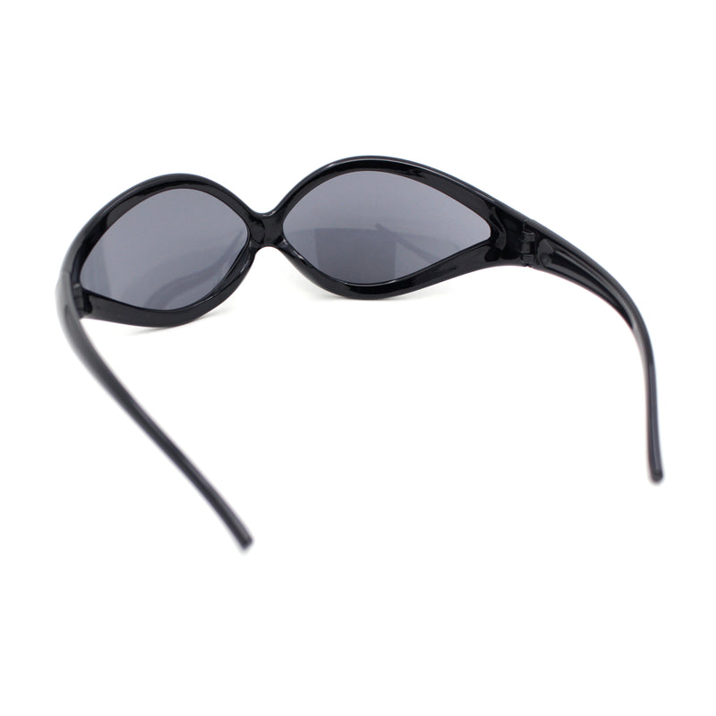 Womens Oval Tear Drop Retro Thin Plastic Trendy 90s Sport Sunglasses