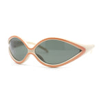 Womens Oval Tear Drop Retro Thin Plastic Trendy 90s Sport Sunglasses
