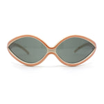 Womens Oval Tear Drop Retro Thin Plastic Trendy 90s Sport Sunglasses