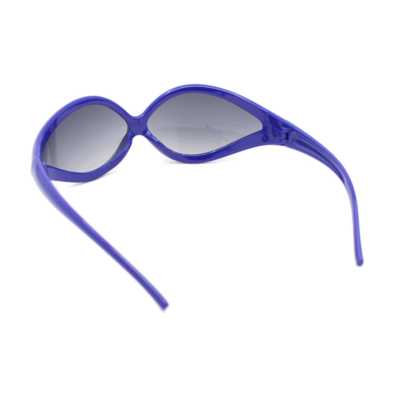 Womens Oval Tear Drop Retro Thin Plastic Trendy 90s Sport Sunglasses