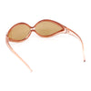 Womens Oval Tear Drop Retro Thin Plastic Trendy 90s Sport Sunglasses