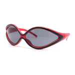 Womens Oval Tear Drop Retro Thin Plastic Trendy 90s Sport Sunglasses