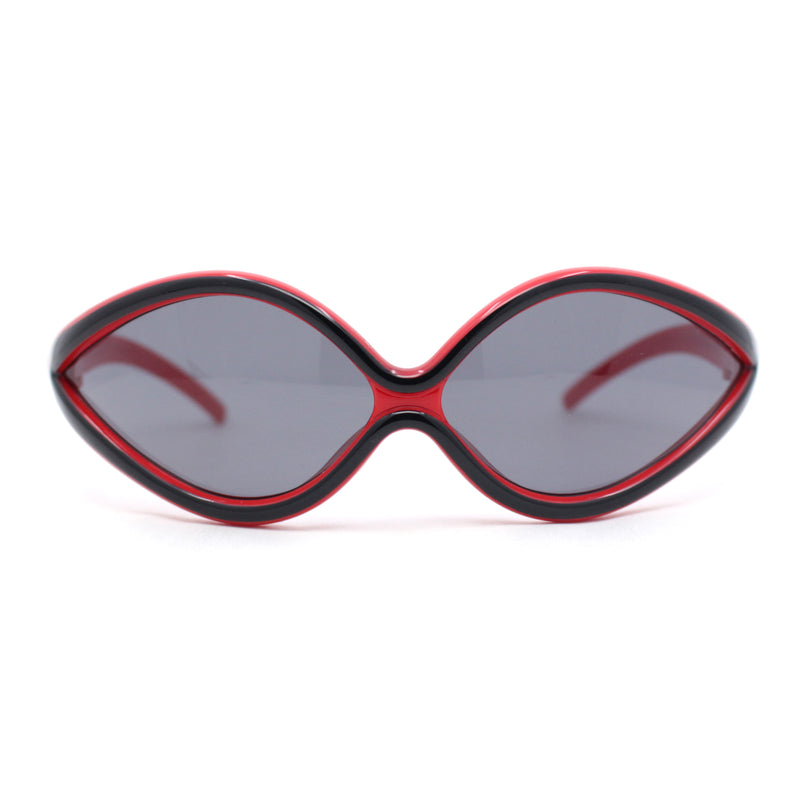 Womens Oval Tear Drop Retro Thin Plastic Trendy 90s Sport Sunglasses