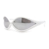 Womens Oval Tear Drop Retro Thin Plastic Trendy 90s Sport Sunglasses