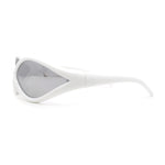 Womens Oval Tear Drop Retro Thin Plastic Trendy 90s Sport Sunglasses