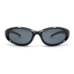 Trendy Oval Rectangular 90s Sport Styling Plastic Fashion Sunglasses