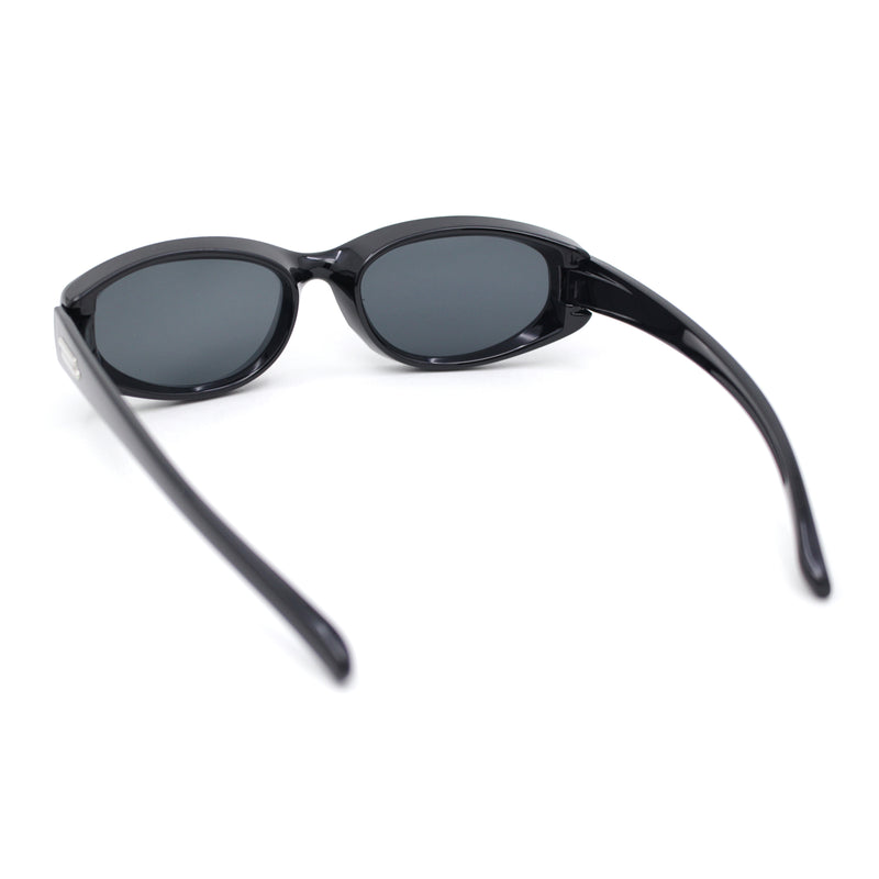 Trendy Oval Rectangular 90s Sport Styling Plastic Fashion Sunglasses