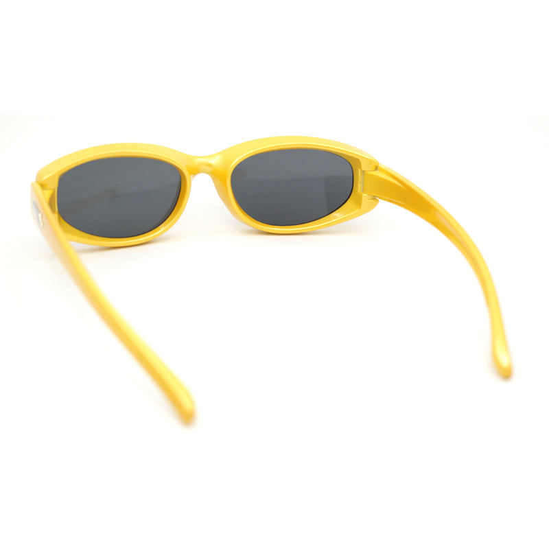 Trendy Oval Rectangular 90s Sport Styling Plastic Fashion Sunglasses