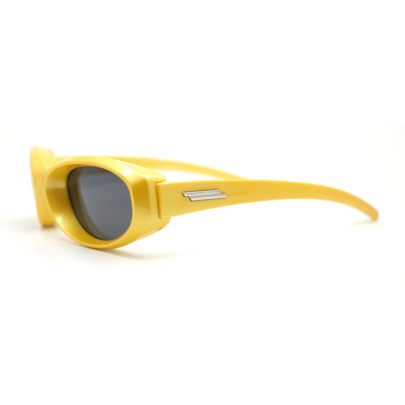 Trendy Oval Rectangular 90s Sport Styling Plastic Fashion Sunglasses