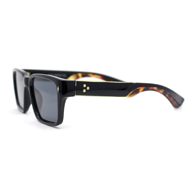 Mens Retro Hipster Narrow Rectangular Plastic Mod Fashion Sunglasses