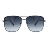 Womens Oversized Classy Minimal Rectangle Metal Rim Fashion Sunglasses