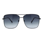 Womens Oversized Classy Minimal Rectangle Metal Rim Fashion Sunglasses