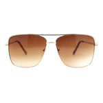 Womens Oversized Classy Minimal Rectangle Metal Rim Fashion Sunglasses