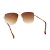 Womens Oversized Classy Minimal Rectangle Metal Rim Fashion Sunglasses