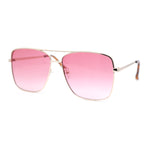 Womens Oversized Classy Minimal Rectangle Metal Rim Fashion Sunglasses